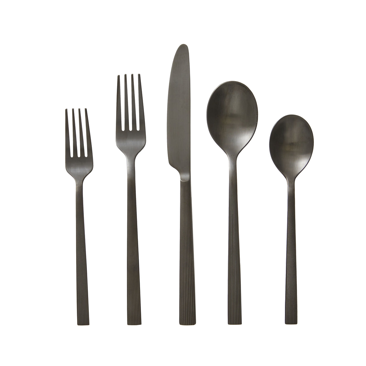Better Homes & Gardens River Stainless Steel Flatware Set, Black Finish, 20-Piece